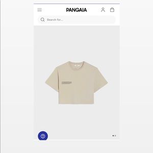Pangaia Cropped Cotton T-Shirt in Stone size Medium